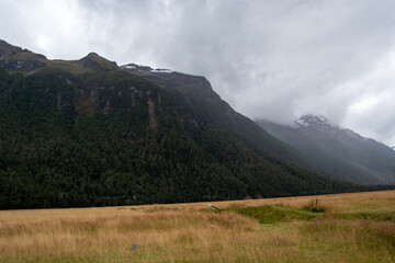 Scenic Mountain Landscape Under Cloudy Sky
