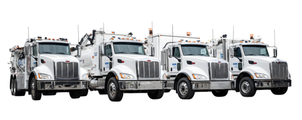 Clean Transparent-Background Studio-Lit Four hydro vacuum excavation commercial stock asset, PNG cutout, ideal for video overlays and marketing materials, professional graphics