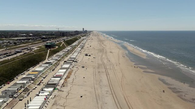 Zandvoort Beach and Dunes with Coastal Road and Town in Sight