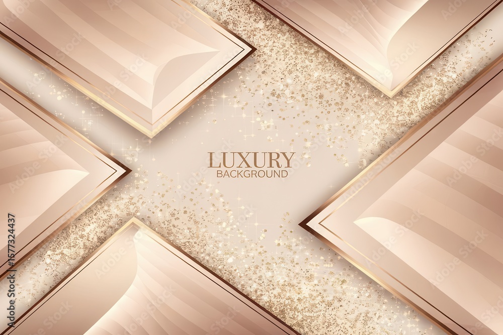 Poster elegant luxury background with geometric elements and glimmering particle effects