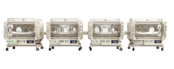 Realistic High-Quality High-Resolution Four incubators for newborns versatile design element, digital artwork, ideal for advertising and graphic design, mockups, content creation