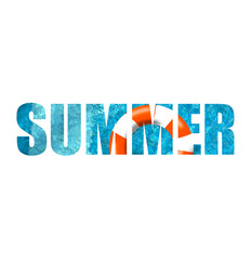 Summer word with refreshing text effect