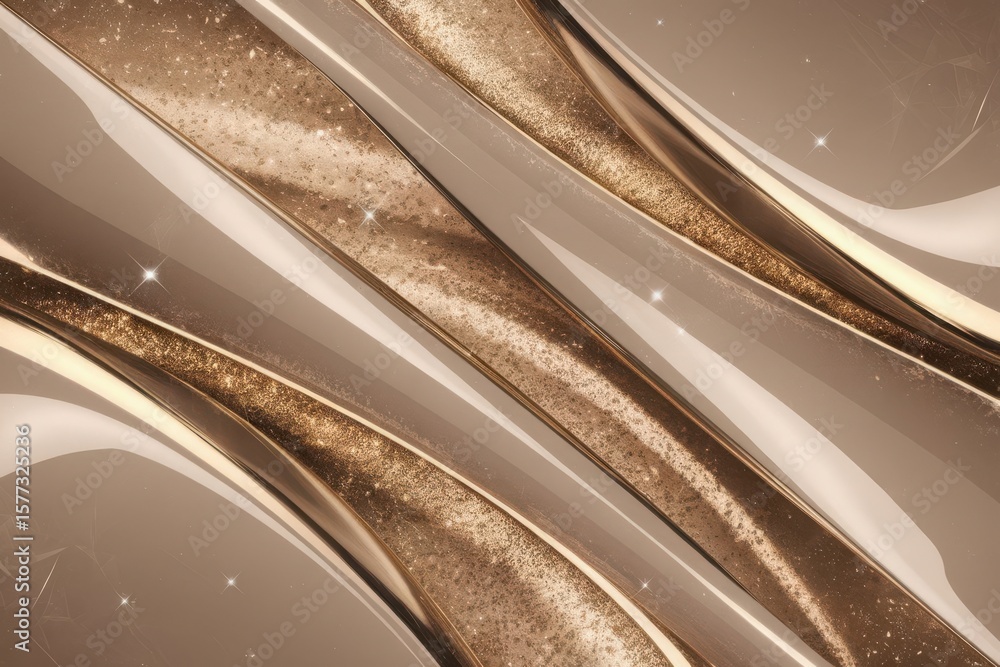 Poster luxurious golden abstract background with sparkling texture and elegant waves