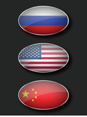 National Design Featuring USA, China and Russia Identity