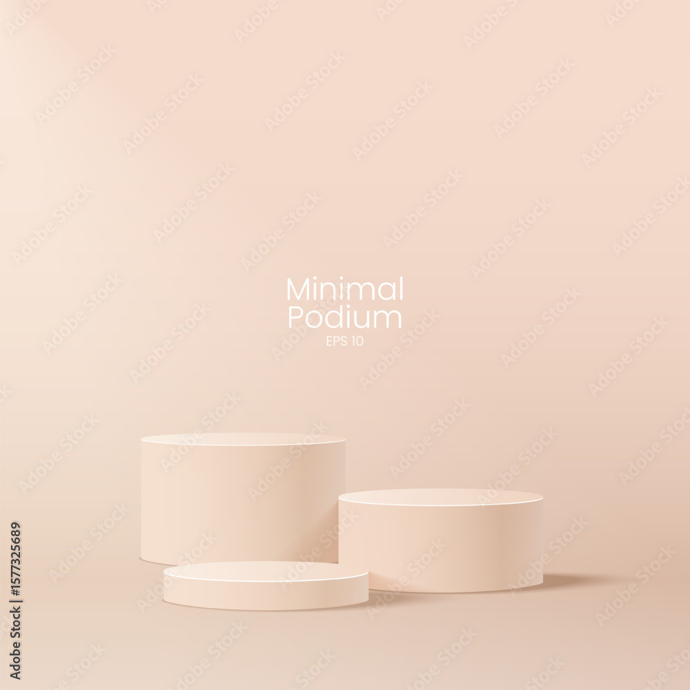 Aufkleber abstract minimal scene. minimal podium with soft material base. soft podium stages and product showc