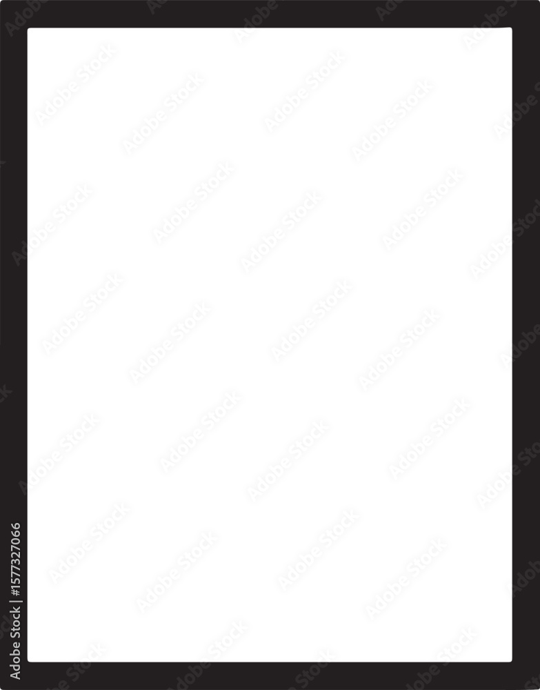 Poster black outlined square geometric design representing a digital border with rounded corners on white b