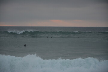 evening sunset surfing in Portugal