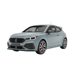 Naklejka premium Light gray car isolated on transparent white background 