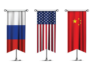 National Design Featuring USA, China and Russia Identity