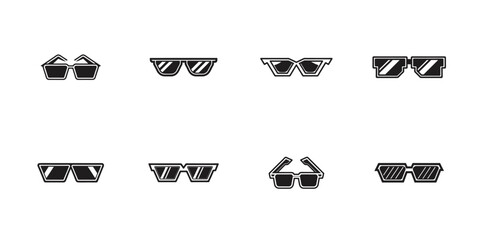 Fashion sunglasses collection vector icons pack for trendy summer accessories illustrations

