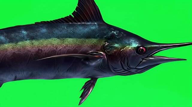 Marlin Fish Model - Green Screen Ready