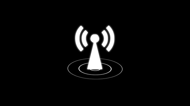 Wi-fi wireless internet network net connection icon logo wi-fi . technology wireless signal icon. wi-fi hotspot icon animated video