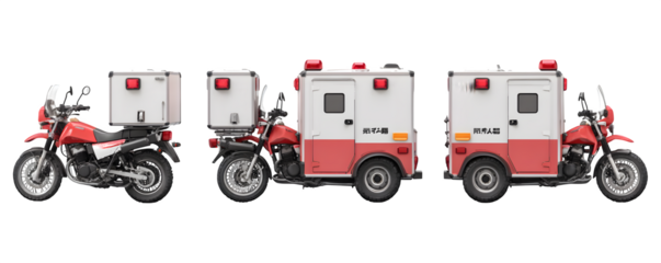Professional Premium High-Quality ambulance motorcycle with eme versatile design element, digital artwork, ideal for web banners and video overlays, HD asset, professional graphics