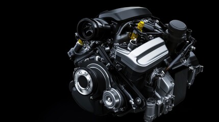 Fototapeta premium High-Resolution Engine Close-Up with Modern Automotive Design Elements