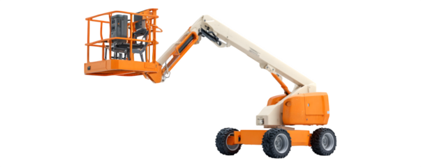 Photo-Realistic Clean Premium articulated boom lift with ba commercial stock asset, versatile design element, ideal for marketing materials and web banners, professional graphics