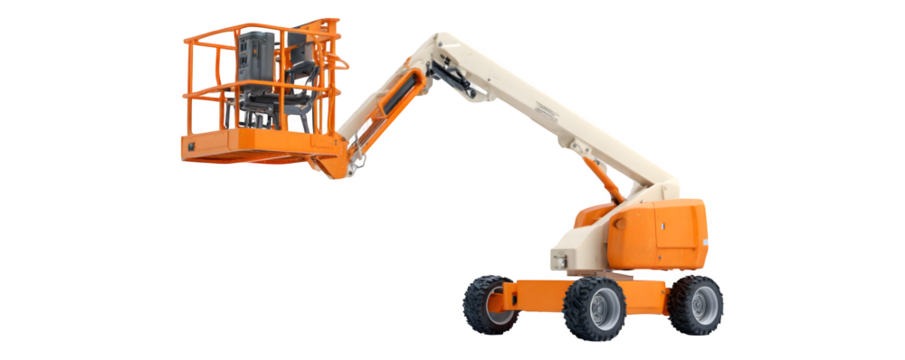 Photo-Realistic Clean Premium articulated boom lift with ba commercial stock asset, versatile design element, ideal for marketing materials and web banners, professional graphics