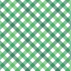 Gingham seamless pattern in green and white.Checkered tartan plaid repeat pattern for winter, Christmas.Geometric vector illustration background wallpaper texture for fabric and prints.