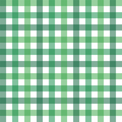 Gingham seamless pattern in green and white.Checkered tartan plaid repeat pattern for winter, Christmas.Geometric vector illustration background wallpaper texture for fabric and prints.
