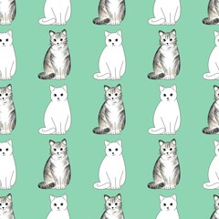 Cute cat pattern images are suitable for printing on product surfaces.