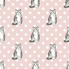 Cute cat pattern images are suitable for printing on product surfaces.