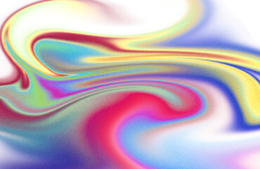 Holographic grainy gradients shape cutout on transparent background, retro color noisy gradient backdrop design cutout, liquid fluid mesh color gradient