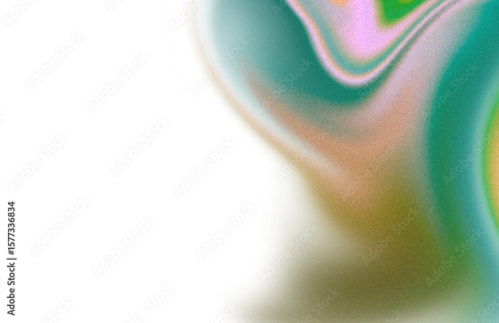 Poster holographic grainy gradients shape cutout on transparent background, retro color noisy gradient back