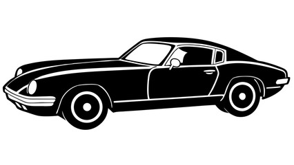  Vintage Muscle Car Silhouette Vector Illustration for Graphic Projects