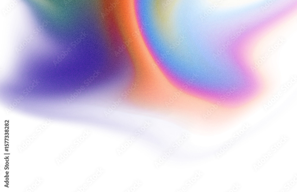 Poster holographic grainy gradients shape cutout on transparent background, retro color noisy gradient back