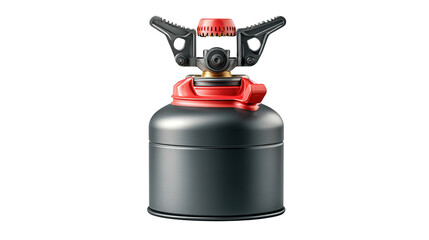 Naklejka premium Fuel canister for hiking stove background isolated on a Transparent background, PNG file.