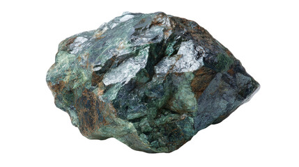 Garnierite nickel ore lump background isolated on a Transparent background, PNG file.