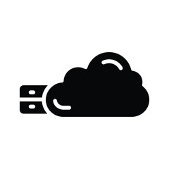 Trendy glyph icon representing cloud hosting solution