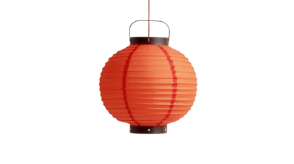 Hanging paper lantern background isolated on a Transparent background, PNG file.