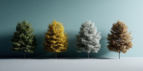 Fototapeta premium Seasonal tree changes timelapse in nature capturing transformation over time