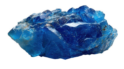 Fototapeta premium Hauyne bright blue mineral lump background isolated on a Transparent background, PNG file.