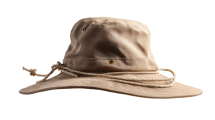 Hiking hat with wide brim background isolated on a Transparent background, PNG file.