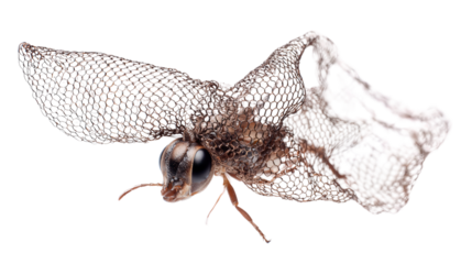 Insect head net with elastic edge background isolated on a Transparent background, PNG file.