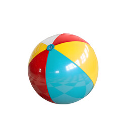 Inflatable Beach Ball – Colorful Summer Pool Party Toy on Transparent Background.
