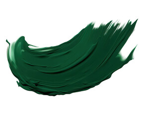 A vibrant green paint stroke with a textured brush effect, isolated on transparent background