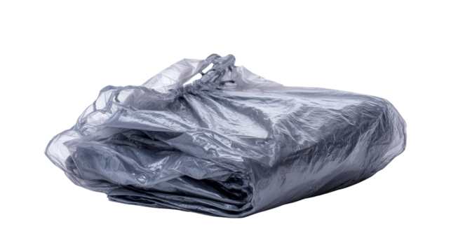 Lightweight rain poncho folded background isolated on a Transparent background, PNG file.