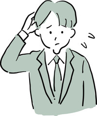 Confused Businessman Scratching Head