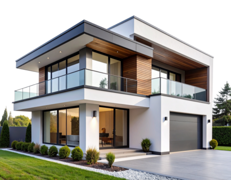 modern house with garden