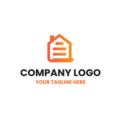 Real Estate House Document Sign Logo Vector Abstract Illustration Icon Design Template Element
