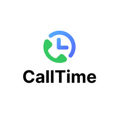 Phone Call Open Time Logo Vector Abstract Illustration Icon Design Template Element 