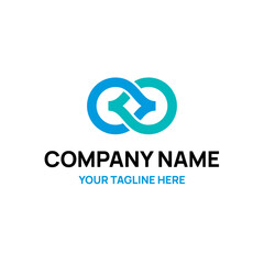 Connect Link Infinity Logo Vector Abstract Illustration Icon Design Template Element