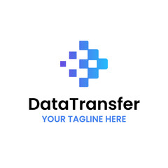 Data Transfer Play Music Movie Logo Vector Abstract Illustration Icon Design Template Element 