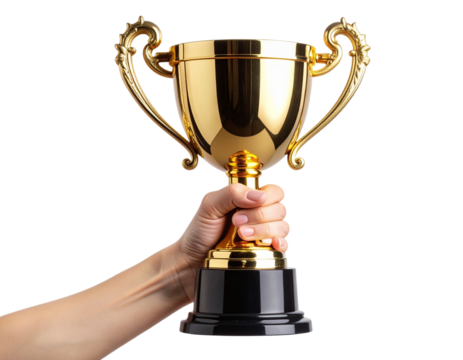 hand holding a trophy