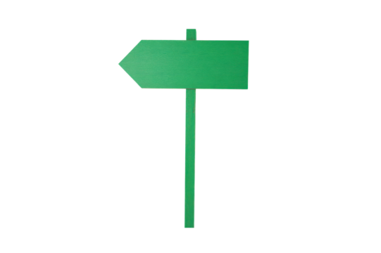 Green Wooden Signpost With An Arrow Pointing Left Isolated On A Transparent Background Transparent Background