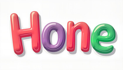 Colorful playful letters spelling "Hone" on a white background
