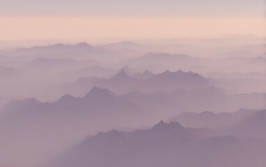 Obraz premium Misty mountain range in subtle light
