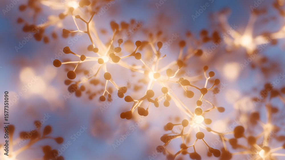 Poster neural network pattern etched on glass with backlight effect